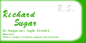 richard sugar business card